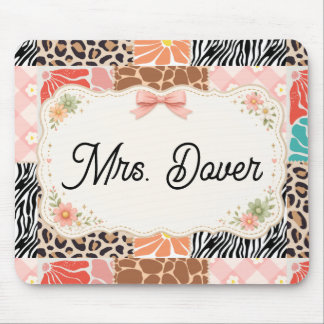 Personalisiertes florales Patchwork-Mausepad für L Mousepad