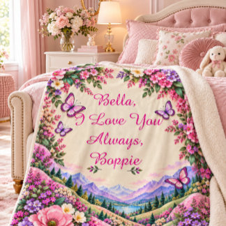 Personalisiertes florales Schmetterlings-Andenken Sherpadecke