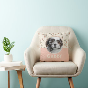 Personalisiertes florales Shabby Chic Foto Kissen