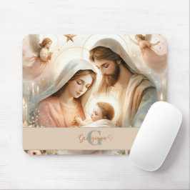 Personalisiertes florales Watercolor Baby Jesus Kr Mousepad