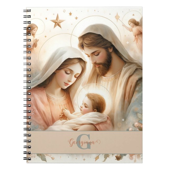 Personalisiertes florales Watercolor Baby Jesus Kr Notizblock (Vorderseite)