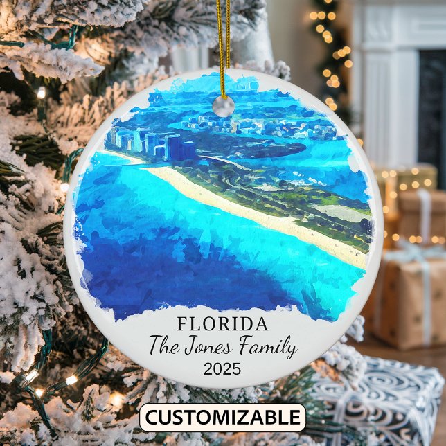 Personalisiertes Florida-Ornament, Florida-Geschen Keramik Ornament (Von Creator hochgeladen)