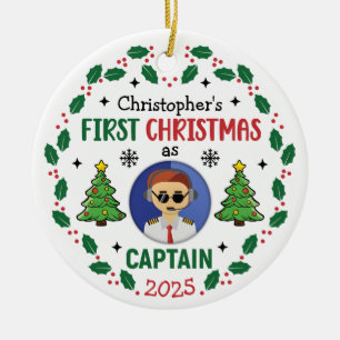 Personalisiertes Flugkapitän-Christmas mit individ Keramik Ornament