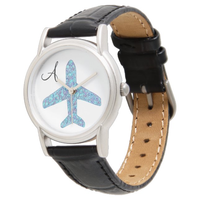 Personalisiertes Flugzeug Armbanduhr (Schrägansicht)