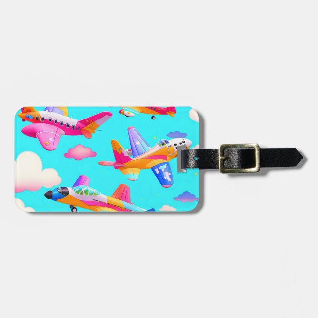 Personalisiertes Flugzeug-Gepäckanhänger Gepäckanhänger (Vorderseite horizontal)
