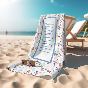 Personalisiertes Flugzeug-Thema Strandtuch