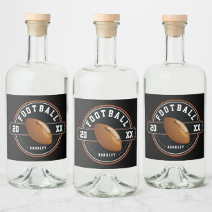 Personalisiertes Football-Design Alkoholflaschenetikett