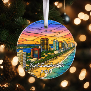Personalisiertes Fort Lauderdale-Acrylabzeichen, C Ornament