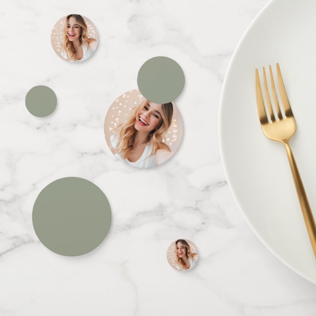 Personalisiertes Foto 16. Geburtstagsfeier Grün Konfetti (Gruppe)