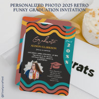 Personalisiertes Foto 2025 Retro Funky Abschluss
