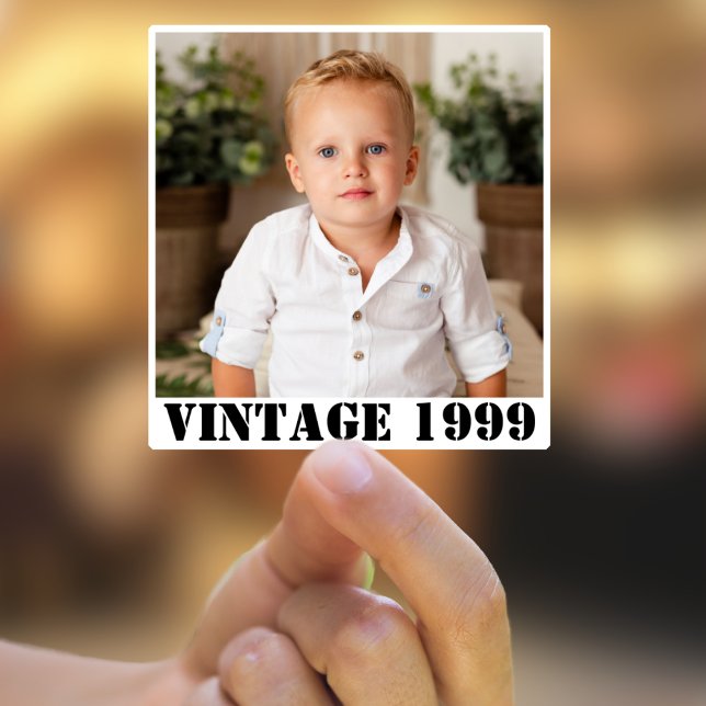 Personalisiertes Foto 20. 30. 40. 50. 60 Geburtsta Aufkleber (Von Creator hochgeladen)