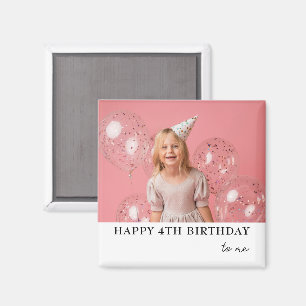 Personalisiertes Foto 4. Geburtstagsfeier Geschenk Magnet