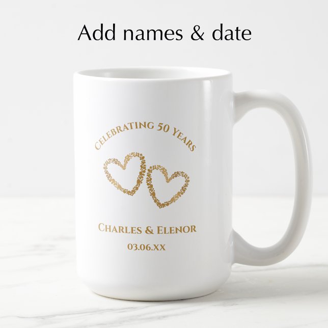 Personalisiertes Foto-Andenken 50. Jubiläums-Gesch Kaffeetasse (Personalize this photo keepsake mug for a custom 50th wedding anniversary gift 
)