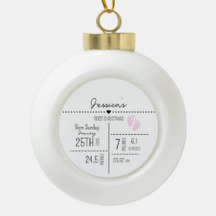 Personalisiertes Foto-Andenken an die Geburt eines Keramik Kugel-Ornament