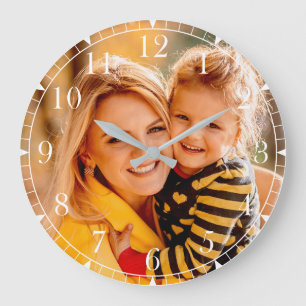 Personalisiertes Foto-Andenken für sie Große Wanduhr