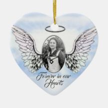 Personalisiertes Foto Angel Wings and Heart Memori