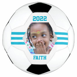 Personalisiertes Foto Aquamarine Streifen Fußball