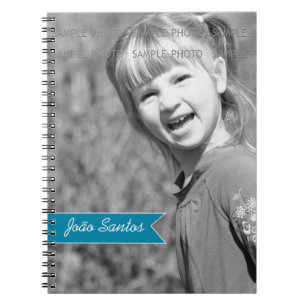 Personalisiertes Foto-aquamariner blauer Notizblock