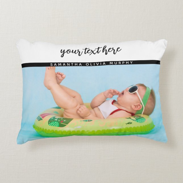 Personalisiertes Foto Baby Liebe & Name Erinnerung Dekokissen (Vorderseite)
