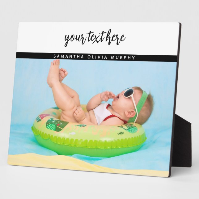 Personalisiertes Foto Baby Liebe & Name Erinnerung Fotoplatte (Seite)