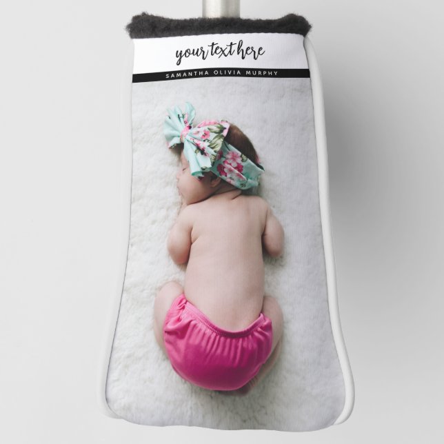 Personalisiertes Foto Baby Liebe & Name Erinnerung Golf Headcover (Rotieren 90)