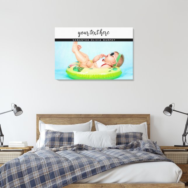 Personalisiertes Foto Baby Liebe & Name Erinnerung Leinwanddruck (Insitu (Schlafzimmer))