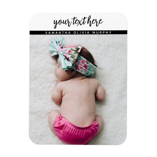Personalisiertes Foto Baby Liebe & Name Erinnerung Magnet (Vertikal)