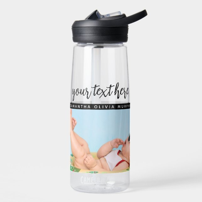 Personalisiertes Foto Baby Liebe & Name Erinnerung Trinkflasche (Links)