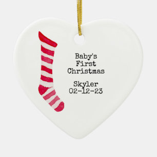 Personalisiertes Foto Baby's First Christmas Ornam Keramik Ornament