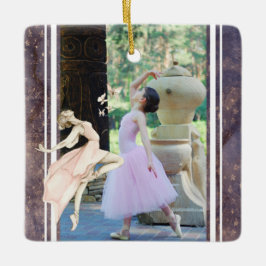 Personalisiertes Foto Ballerina, Schmetterling Wei Keramikornament