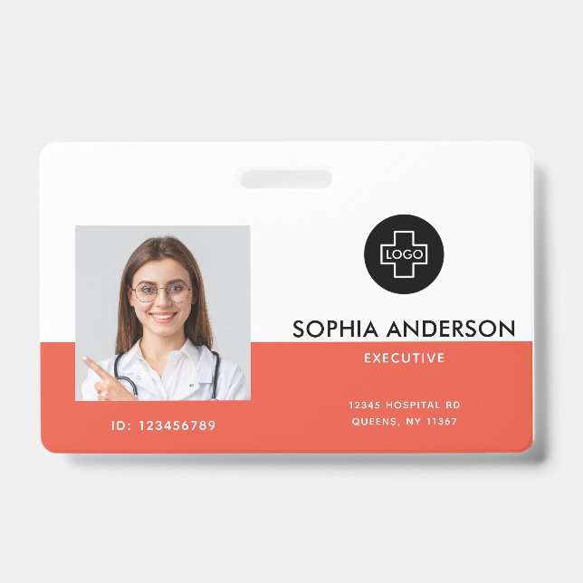Personalisiertes Foto, Bar-Code, Logo, Abzeichen Ausweis (Vorderseite)