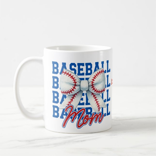 Personalisiertes Foto Baseball Mama Tasse (Links)