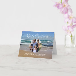 Personalisiertes Foto Beach Ocean Weihnachtskarte Karte