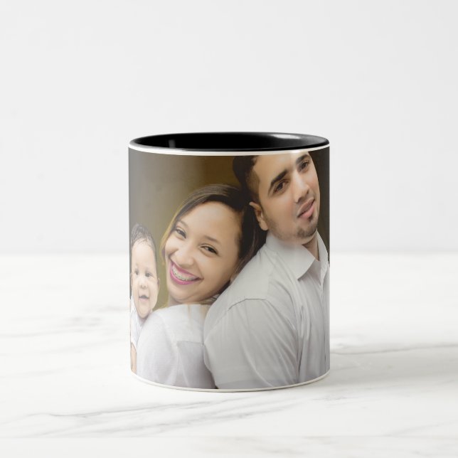 Personalisiertes Foto Benutzerdefiniert Bild hinzu Zweifarbige Tasse (Mittel)