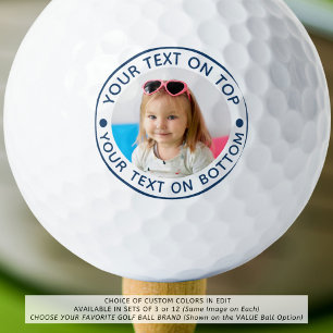 Personalisiertes Foto Benutzerdefinierter Text-Gol Golfball