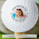 Personalisiertes Foto Benutzerdefinierter Text-Gol Golfball<br><div class="desc">Erstellen Sie einfach einen einzigartigen, personalisierten Golfball mit Ihrem Foto und individuellem Text für den Golfliebhaber, den Sie kennen. FOTO TIPP: Wählen Sie vor dem Hochladen ein Foto mit dem Thema in der Mitte und/oder schneiden Sie es auf eine quadratische Form vor. Kontaktieren Sie den Designer über den Zazzle Chat...</div>