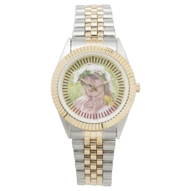 Personalisiertes FOTO beobachten, wie die Frau die Armbanduhr (Vorderseite)