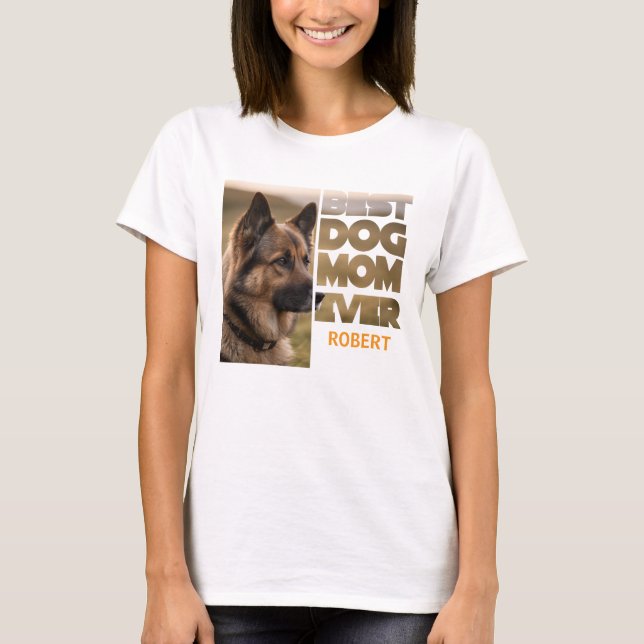 Personalisiertes Foto Beste Hundemutter je T-Shirt (Vorderseite)