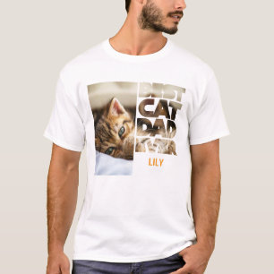 Personalisiertes Foto Beste Katze Papa je T-Shirt