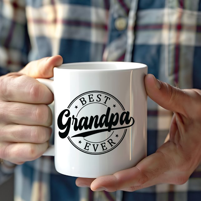 Personalisiertes Foto Beste Opa je Geschenk Kaffeetasse (Perfect gift idea for Grandpa from his Grandkids with personalized name and photo)