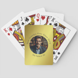 Personalisiertes Foto Beste Opa je Gold Spielkarten