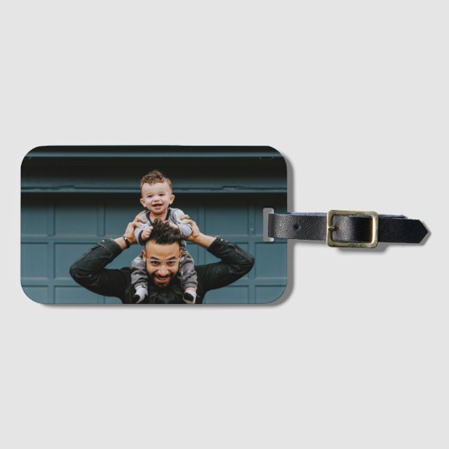 Personalisiertes Foto Bester Vater je Gepäckanhänger (Vorderseite (Horizontal))
