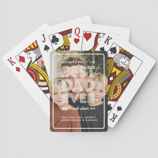 Personalisiertes Foto Bester Vater je Spielkarten (Rückseite)