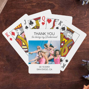 Personalisiertes Foto Bridesmaid Vielen Dank Spielkarten