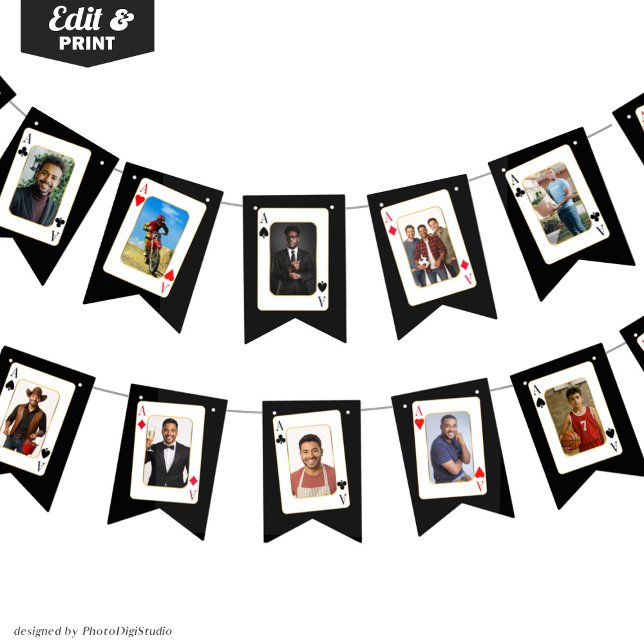 Personalisiertes Foto Bunting, Custom Casino Poker Wimpelkette (Personalized Photo Bunting, Custom Casino Poker Bunting Flags)