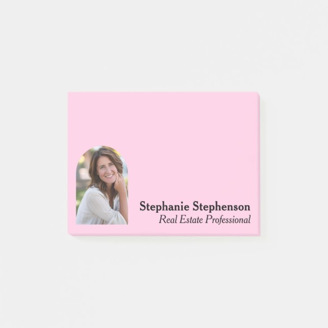 Personalisiertes Foto - Business Arted Frame Pink Post-it Klebezettel (Vorderseite)