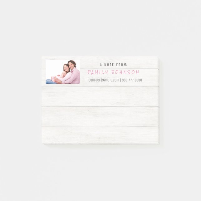 Personalisiertes Foto Corporate Family Wood Post-it Klebezettel (Vorderseite)