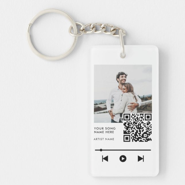 Personalisiertes Foto Couple Liebe Song Schlüsselanhänger (Vorderseite)