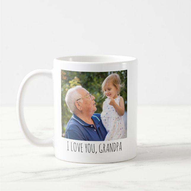 Personalisiertes Foto-Cup-Benutzerdefinierter Text Kaffeetasse (Links)