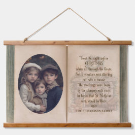 Personalisiertes Foto Das war die Nacht vor Weihna Wandteppich Mit Holzrahmen